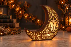 Halloween Alchemist Moon Lantern SVG Laser Cut - 3mm Product Image 2