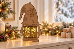 Christmas Gnome Lantern SVG - 6 Festive Panels Product Image 2