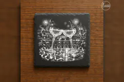The Midnight Toast New Year Celebration Laser Engraving PNG Product Image 6