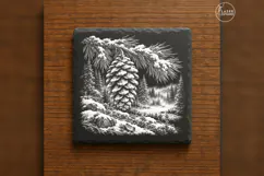 The Open Pinecone Winter Nature Laser Engraving PNG Product Image 6