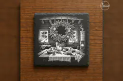 The Suspended Nordic Wreath Christmas Laser Engraving PNG Product Image 6