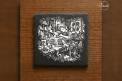 Elf Wrapping Bench Christmas Laser Engraving PNG Product Image 6
