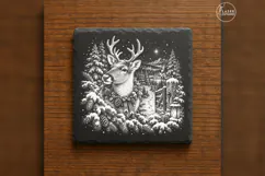 Evergreen Herald Reindeer Forest Christmas Laser PNG Product Image 6