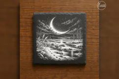 The Moonlit Snowfall Winter Nature Laser Engraving PNG Product Image 6