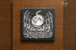 The Eclipse Serpent Gothic Celestial Laser Engraving PNG Product Image 6