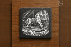 Rocking Horse Christmas Laser Engraving PNG Product Image 6