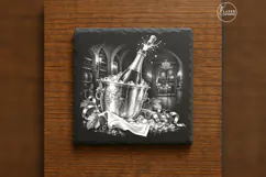 The Foil-Crowned Bottle New Year Celebration Laser Engraving Product Image 1