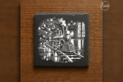 Midnight Toy Train Laser Engraving PNG Product Image 1