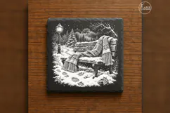 Snowbench Scarf Winter Christmas Laser Engraving PNG Product Image 6