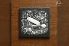 Hat on the Sleighbench Santa Christmas Laser Engraving PNG Product Image 6