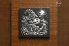 The Witching Cap Pumpkin Halloween Laser Engraving PNG Product Image 6