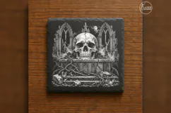 The Ossuary Throne Gothic Halloween Laser Engraving PNG Product Image 6