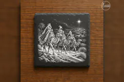 Three Wise Men Desert Road Laser Engraving PNG Product Image 6