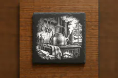 The Copper Kettle Steam Winter Drink Laser Engraving PNG Product Image 6