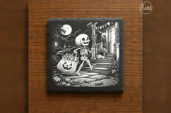 The Candy-Bag Bones Cute Spooky Halloween Engraving PNG Product Image 6