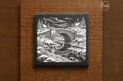 The Frostarch Bridge Christmas Village Laser Engraving PNG Product Image 6