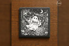 The BOO Banner Parade Cute Spooky Halloween Engraving PNG Product Image 6