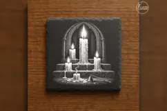 The Waxen Vigil Gothic Halloween Laser Engraving PNG Product Image 1