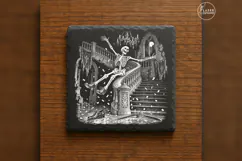 The Stair-Rail Shuffle Gothic Skeleton Laser Engraving PNG Product Image 6
