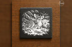 First Snow Fawn Reindeer Forest Christmas Laser PNG Product Image 6