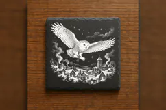 The Midnight Scroll Courier Winter Laser Engraving PNG Product Image 6