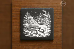 Sledside Pom-Pom Winter Christmas Laser Engraving PNG Product Image 6