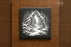 The Snowbound Forest Gate Winter Nature Laser Engraving PNG Product Image 6
