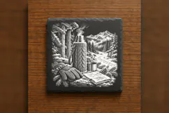 The Knitted Thermos Trail Winter Drink Laser Engraving PNG Product Image 6