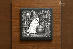 The Little Brewmistress Cute Spooky Halloween Engraving PNG Product Image 6