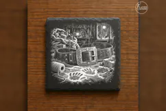 Brass Buckle Ledger Santa Christmas Laser Engraving PNG Product Image 6