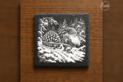 Pinecone Sled Courier Christmas Laser Engraving PNG Product Image 6