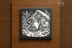 Gnome at Snowy Threshold Christmas Laser Engraving PNG Product Image 6