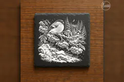The Winterberry Bird Nordic Christmas Laser Engraving PNG Product Image 6