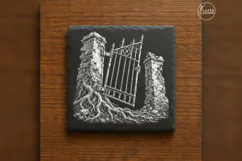 The Root-Taken Gate Haunted House Laser Engraving PNG Product Image 1