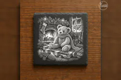 Teddy Bear by the Hearth Laser Engraving PNG Product Image 6
