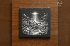 Star Above Bethlehem Holy Night Laser Engraving PNG Product Image 6