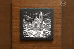 The Chapel of First Snow Christmas Village Laser Engraving P Product Image 6