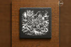 Star Anise Spice Tray Winter Baking Laser Engraving PNG Product Image 6