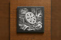 The Orange and Clove Hearth Laser Engraving PNG Product Image 1