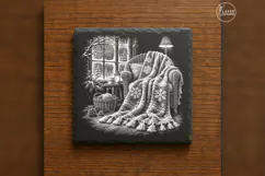 Snowflake Quilt Winter Christmas Laser Engraving PNG Product Image 6