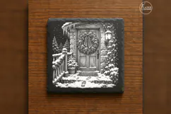 The Welcome Wreath Classic Christmas Laser Engraving PNG Product Image 6