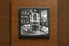 The French Press Morning Winter Drink Laser Engraving PNG Product Image 1