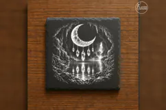 The Crystal Moonfall Gothic Celestial Laser Engraving PNG Product Image 6