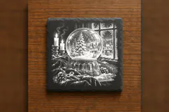 Fir Tree Snow Globe Winter Wonderland Laser Engraving PNG Product Image 6