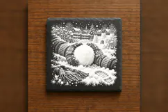 Perfect Snowball Winter Wonderland Laser Engraving PNG Product Image 1
