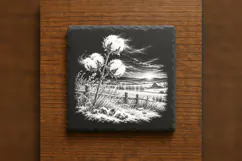 The Cotton Field at First Frost Laser Engraving PNG Product Image 6