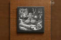 Gingerbread Cooling Rack Christmas Laser Engraving PNG Product Image 6