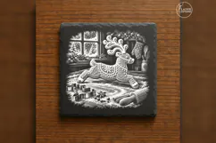 The Icing-Antler Reindeer Christmas Engraving PNG Product Image 6