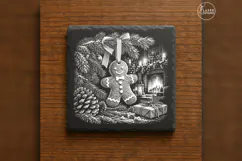 The Ribboned Gingerbread Guest Christmas Engraving PNG Product Image 6