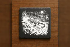 Lantern Sled Run Winter Wonderland Laser Engraving PNG Product Image 6